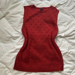 Burnt Orange Sleeveless Knit Top